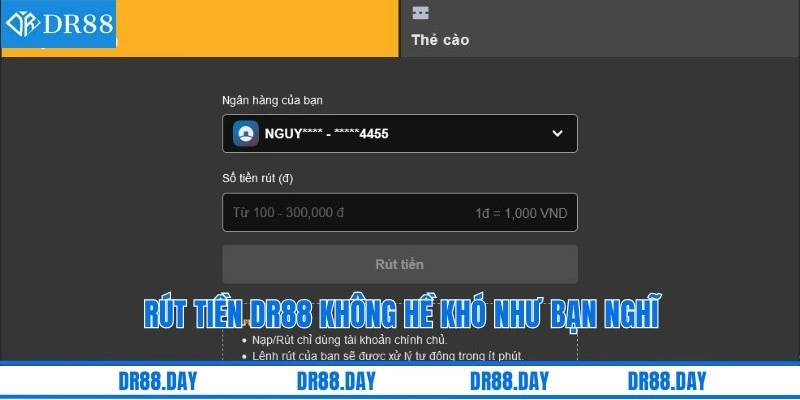 Rút tiền DR88 không hề khó như bạn nghĩ
